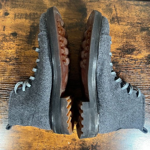 John Varvatos Essex Trooper Wool Felt Ankle Boots Mens 10 Grey Lace Combat main image 8